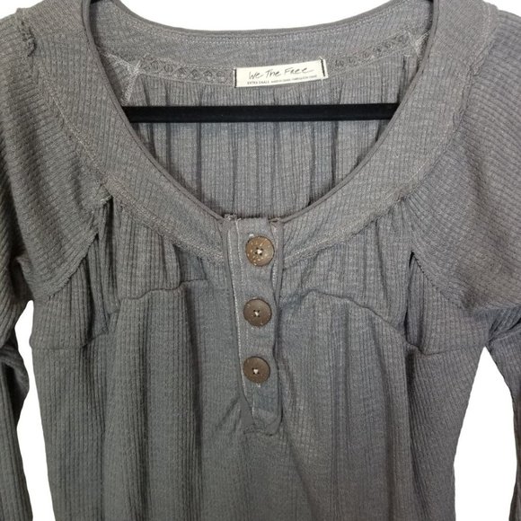 We The Free by Free People Womens XS Gray Waffle K - Picture 4 of 11
